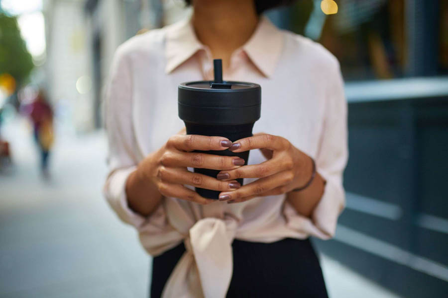 Biggie Cup, Ink - 470 ml - Koffiebeker - Drinkbeker - Diep Zwart - Opvouwbaar | Stojo