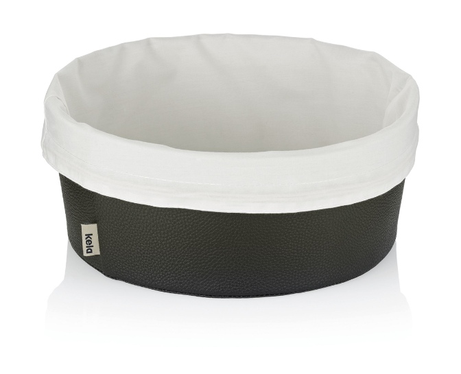 Broodmand, 2-Delig, Kunstleer, Zwart, Ø 28 cm - Kela | Grana