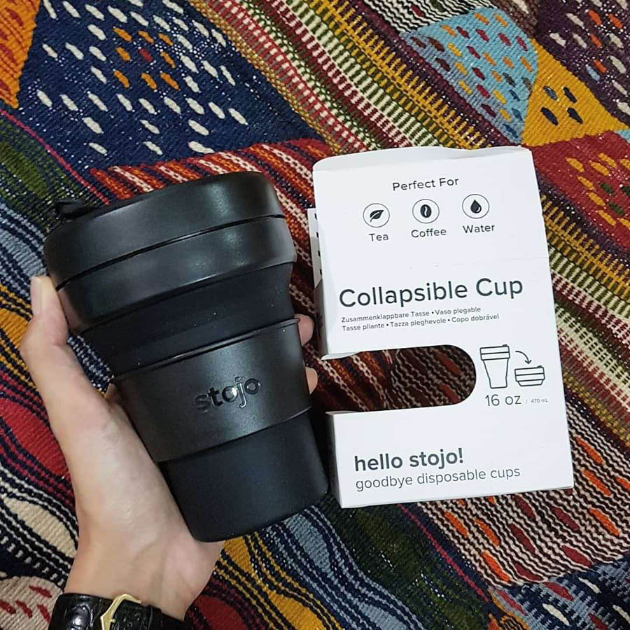 Biggie Cup, Ink - 470 ml - Koffiebeker - Drinkbeker - Diep Zwart - Opvouwbaar | Stojo