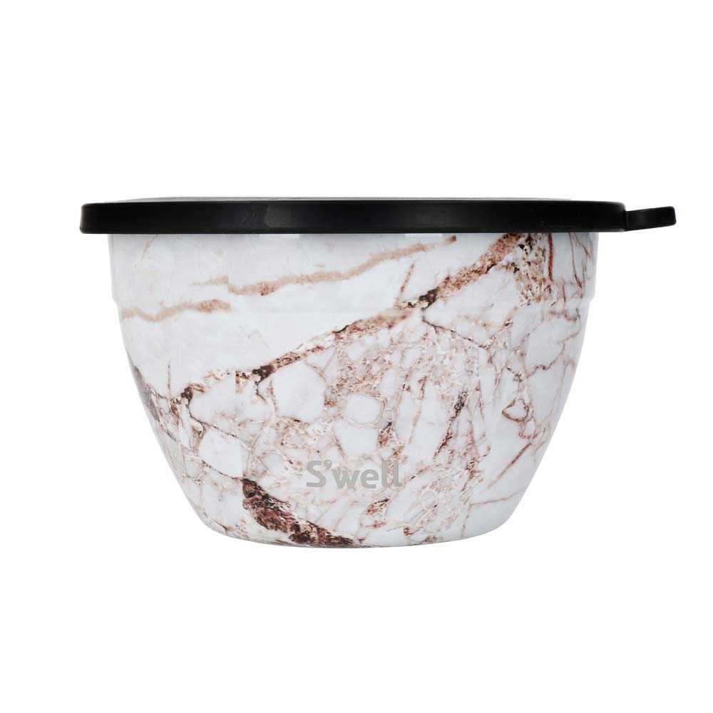 Saladekom Set - Calacatta Gold - Met apart dressing reservoir - 1,9Liter - Duurzaam - S'Well | Calacatta Gold
