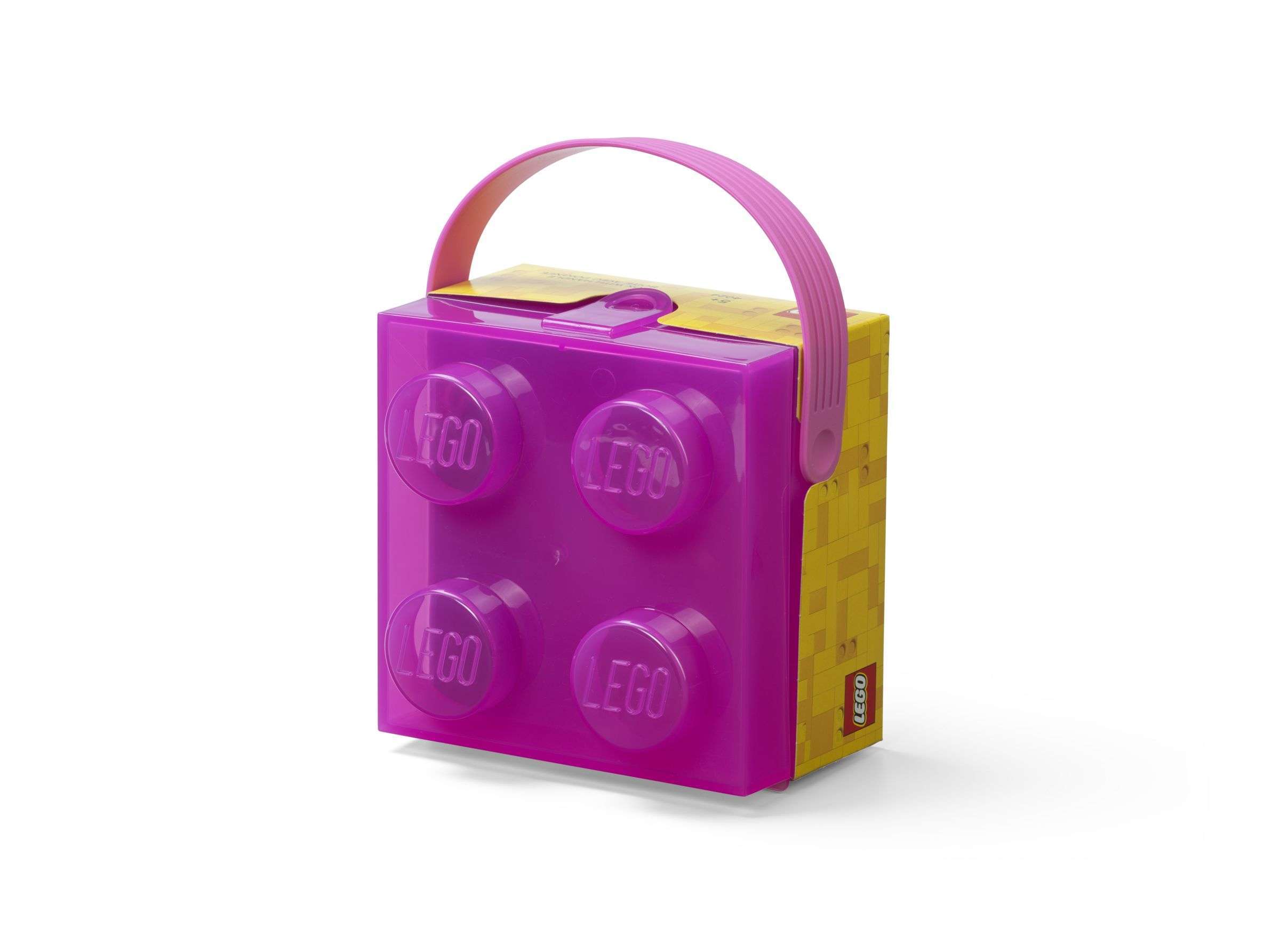 Lunchbox Brick 4 met Handvat, Transparant Paars - LEGO