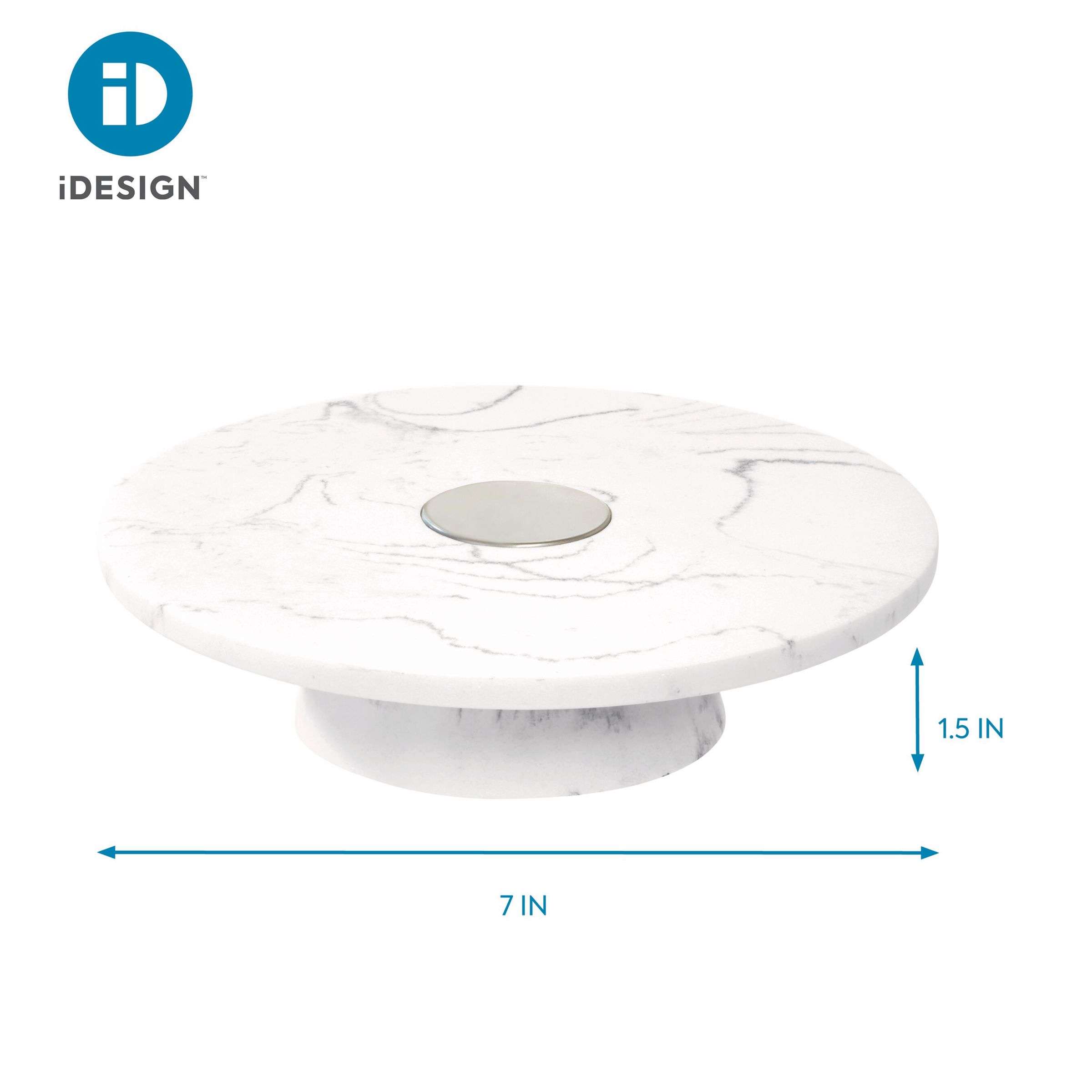 Badkamer Organizer, Plateau, Rond, Kunststof, Marmer Patroon - iDesign | Dakota