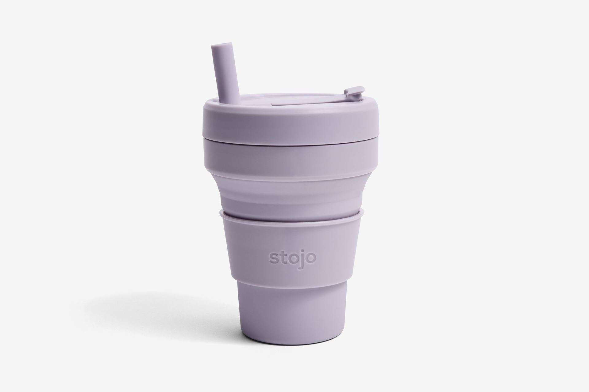 Junior Cup met Rietje, Lilac - 250ml - Drinkbeker - Paars - Opvouwbaar | Stojo