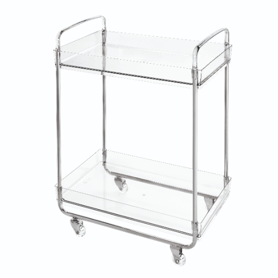 Trolley, 59 x 41 x 80 cm, Kunststof/RVS, Transparant - iDesign | The Home Edit