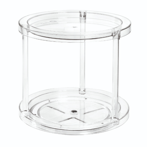 Lazy Susan Draaiplateau met Verdieping, 24.1 cm, Kunststof, Transparant - iDesign | The Home Edit