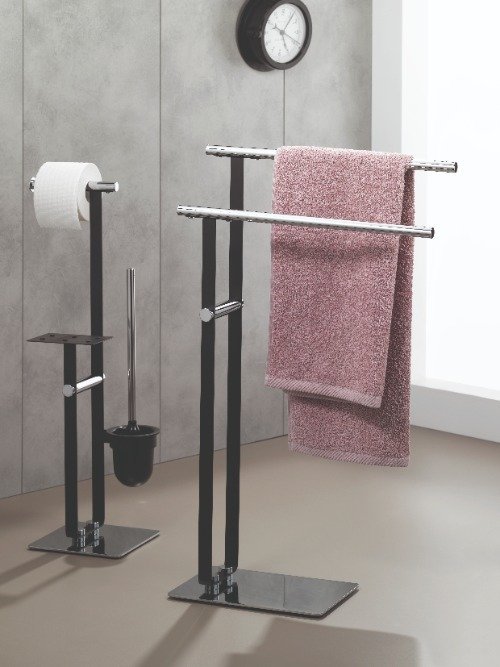Sirius Toiletrol en wc-borstel Houder - Zilver - Kela