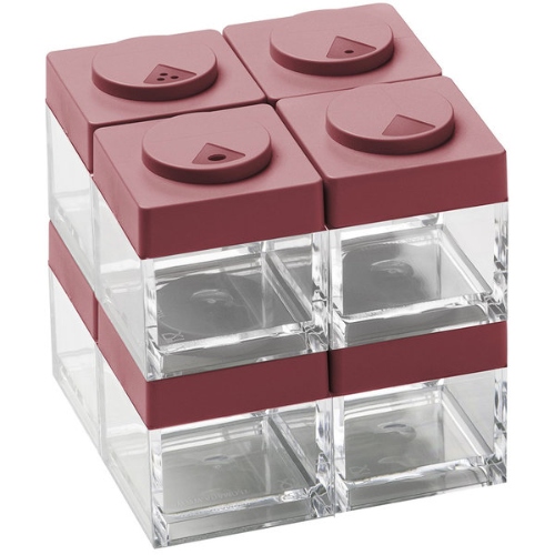 Kruidenpotje met Strooideksel, Set van 8, Rood - Omada | Brickstore
