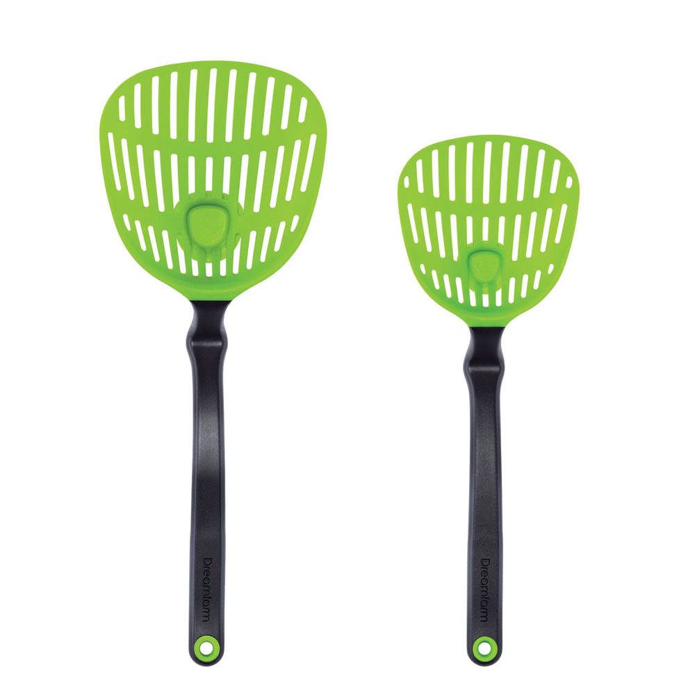 Schuimspaan Big Lestrain Lepel, Groen - Lepel met vergiet - 38,5cm - Kunststof | Dreamfarm