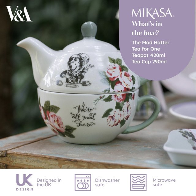 Mikasa x V&A Alice in Wonderland Fine China 420ml tea for one
