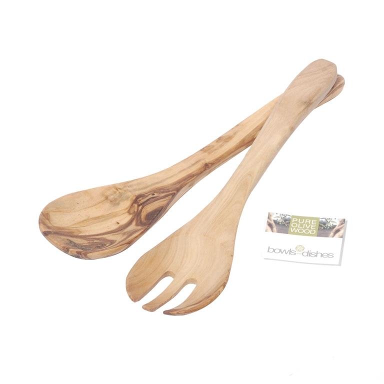 Olijfhouten Slacouvert 3-tand (30 cm) - Bowls and Dishes