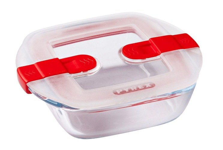 Schaal Vierkant met Deksel. 14 x 12 cm - Pyrex | Cook & Heat
