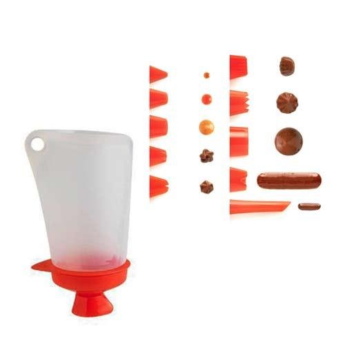 Deco Pocket spuitzak met spuitmondjes, rood - Mastrad