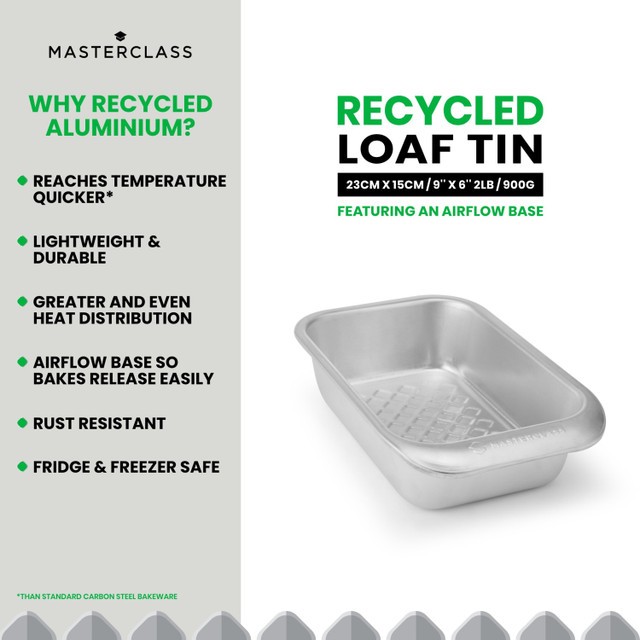 MasterClass Recycled Aluminium 2lb Loaf Tin, Sleeved
