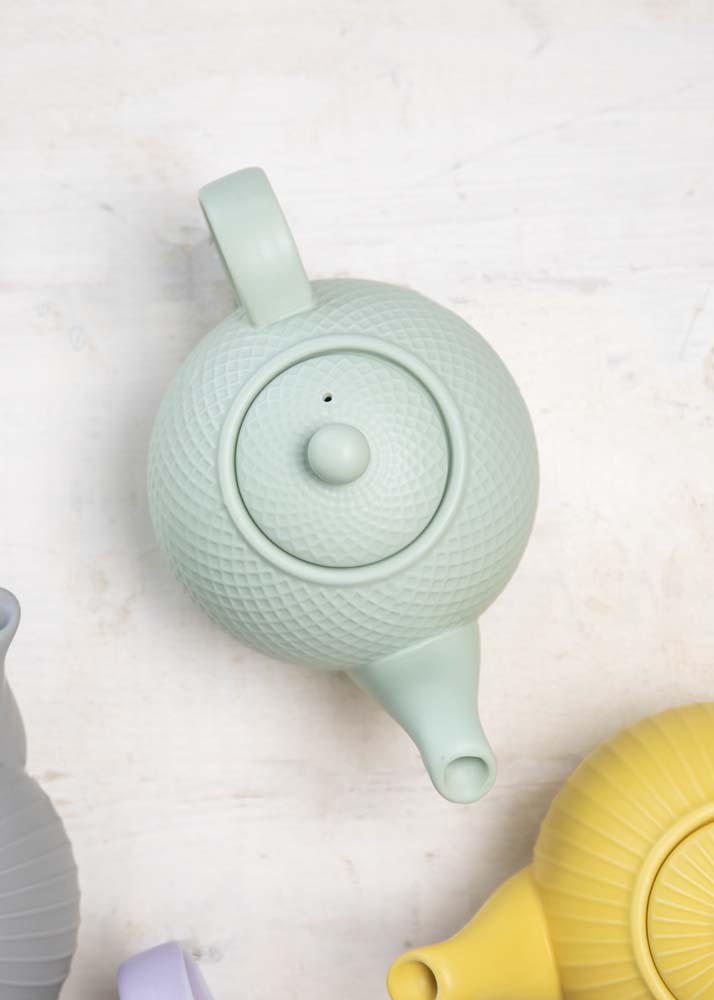 Theepot Globe - Met Textuur - 900ml - Incl Theefilter - Groen - Londen Pottery