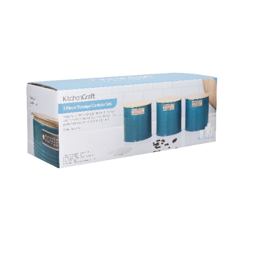 Voorraadbussen, Set van 3 Stuks, 1 L, Teal - KitchenCraft