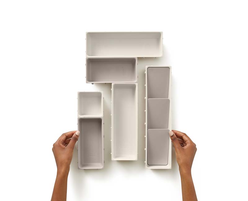 Lade Organizer voor Make-Up, 26.8 x 44.2 x 5 CM, 7-delige set, Kunststof, Creme - Joseph Joseph | Viva