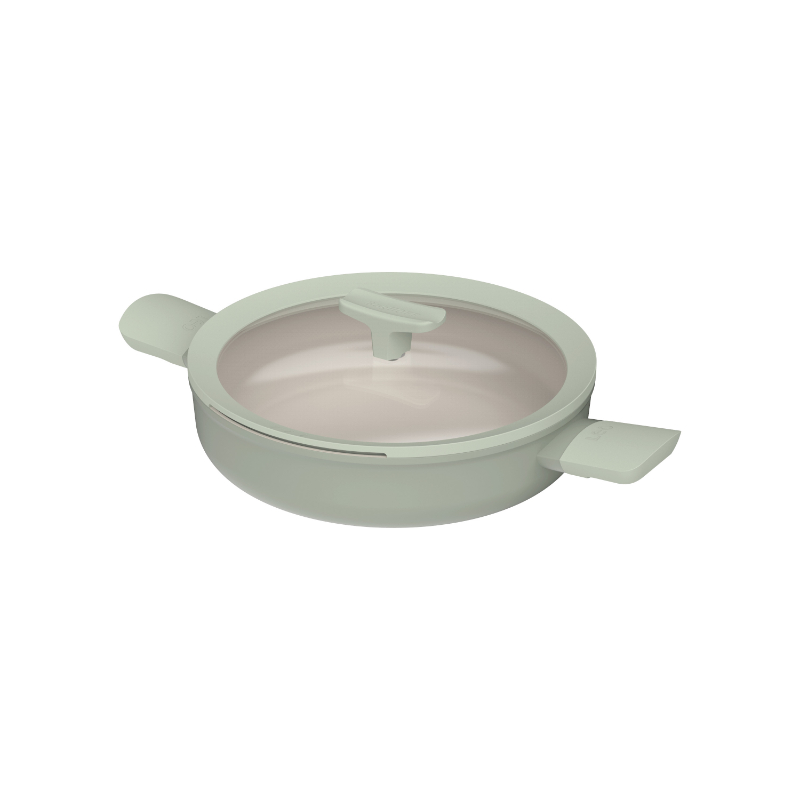 Balance Hapjespan met Grepen, 26 cm, 2.9 L, Sage, Gerecycled Aluminium - BergHOFF | Leo Line