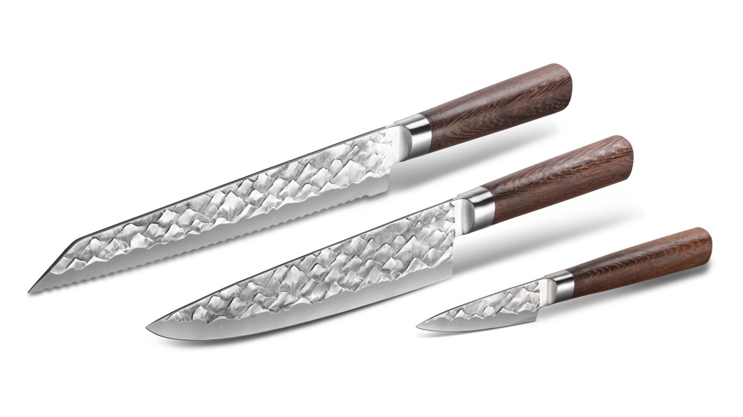 Messenset, 3-delig, Duits staal, 3D bergpatroon | BARE Cookware