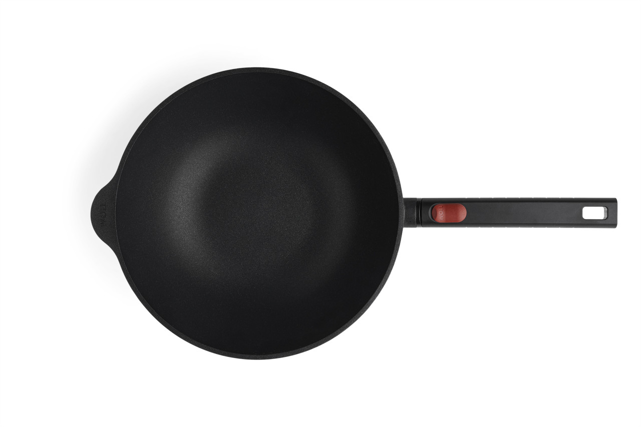 Wokpan, ø 28 cm, 3.5 L, Gerecycled Aluminium, QXR Non Stick, Inductie - Woll | EcoLogic QXR