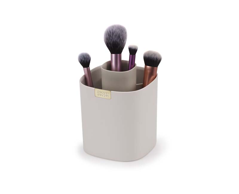 Make-Up kwasten Organizer, Inclusief Verdeelvakken, 11.5 x 11.5 x 14.3 CM,  Kunststof, Creme - Joseph Joseph | Viva
