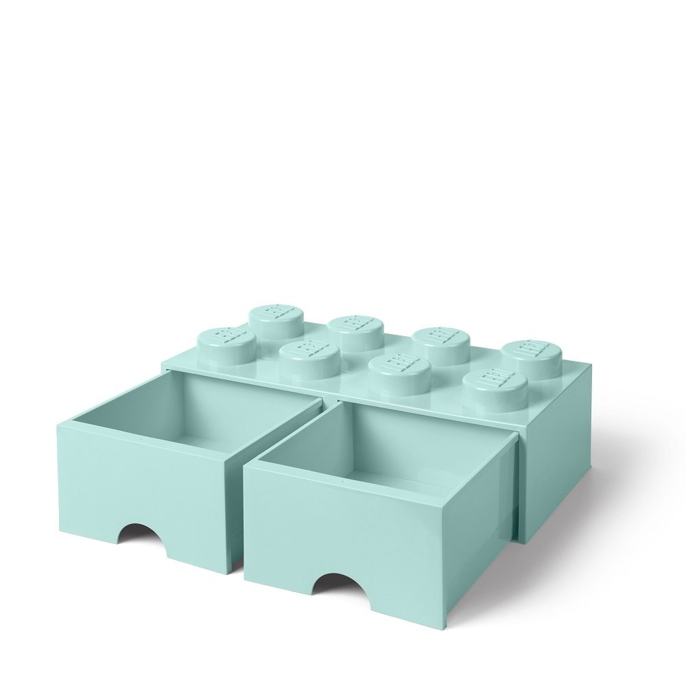 Opberglade Brick 8, Aquablauw - LEGO