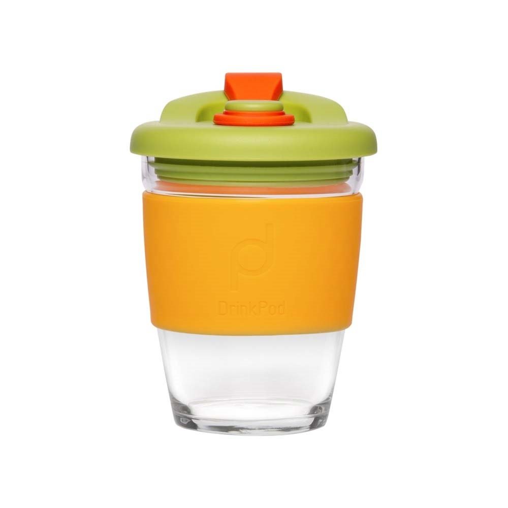 Herbruikbare Koffiebeker - 340ml -  Autumn Orange - Glas - Pioneer
