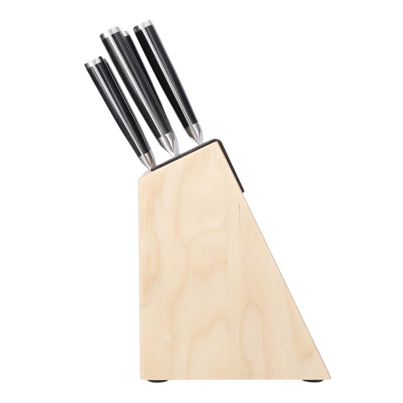 Messenset, 5-delig - Hoogwaardig Japans Koolstofstaal - Berkenhouten Blok - KitchenAid