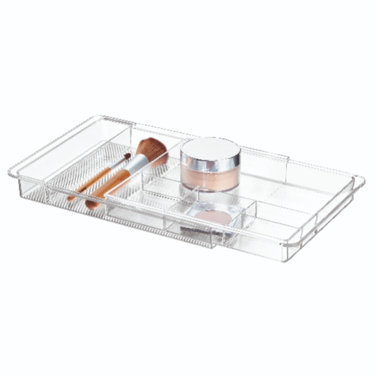 Lade Organizer, 6 Vakken, Uitschuifbaar, 28.6 x 19.7 x 3.3 cm, Kunststof, Transparant - iDesign | Linus
