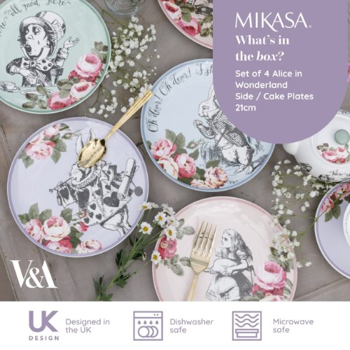 Mikasa x V&A Alice in Wonderland Fine China 21cm Side plates