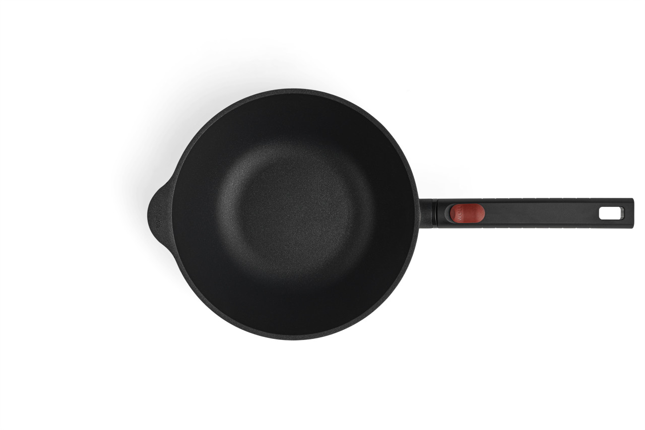 Wokpan, ø 24 cm, 2.8 L, Gerecycled Aluminium, QXR Non Stick, Inductie - Woll | EcoLogic QXR