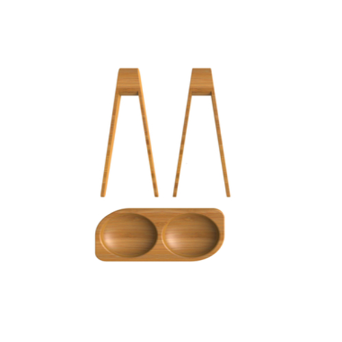 Sushi Set, 2 Sushitangen, 1 sausbakje, Bamboe - Pebbly