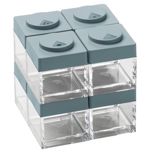 Kruidenpotje met Strooideksel, Set van 8, Blauw - Omada | Brickstore