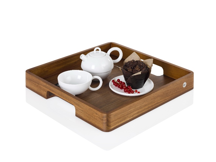 Dienblad, 40 x 40 x 5 cm, Acaciahout - AdHoc | Serve Square