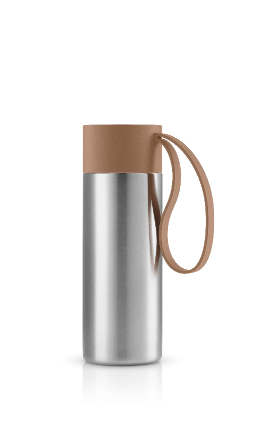 Thermosbeker To Go, 0.35 L, RVS, Kunststof, Siliconen, Mocca, Bruin - Eva Solo