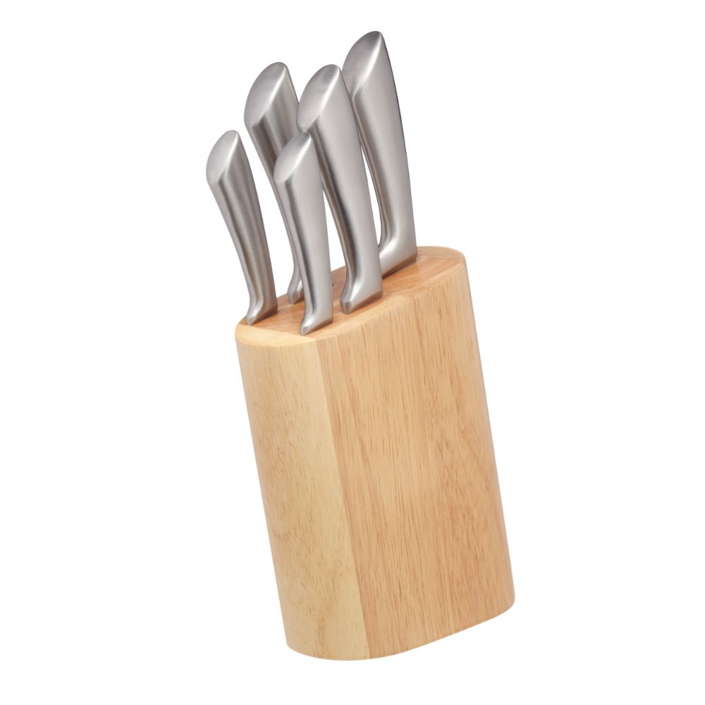 Messenset met Messenblok 'Cortes', 5 Messen, Hout - MasterClass