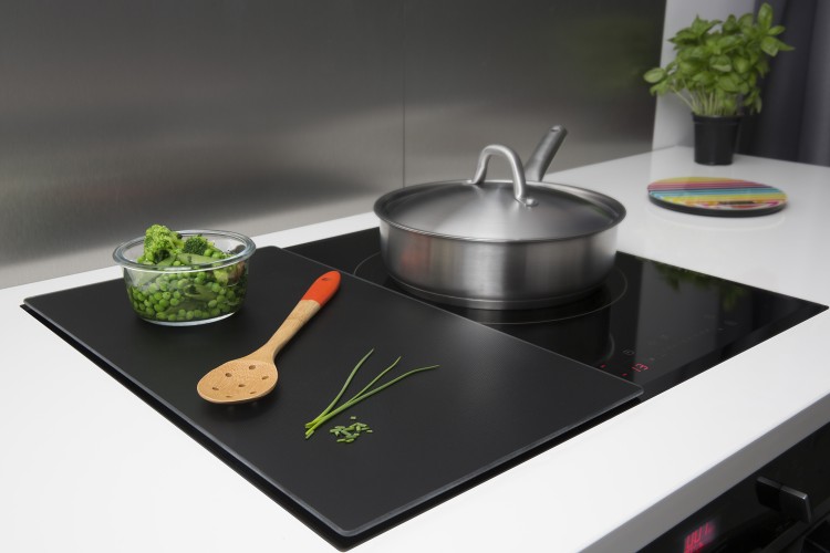 Beschermkap voor Inductiekookplaat, Set van 2, Glas - Pebbly