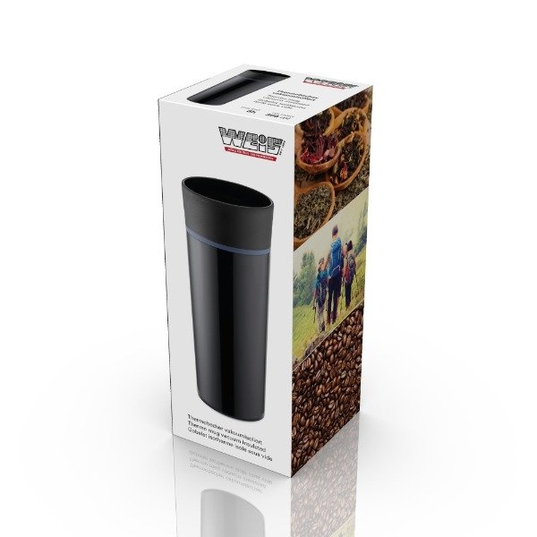 Thermosbeker, Dubbelwandig, Zwart, 360 ml – Weis