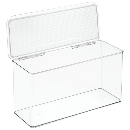 Opbergbox met Deksel, 34.3 x 14.6 x 17.8 cm, Stapelbaar, Kunststof, Transparant - iDesign | Kitchen Binz