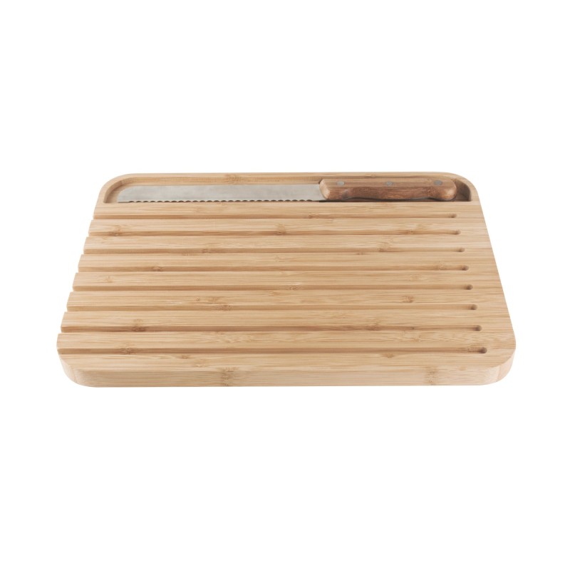 Broodplank met Mes, 2-delige Set, Bamboe, 36 cm - Pebbly