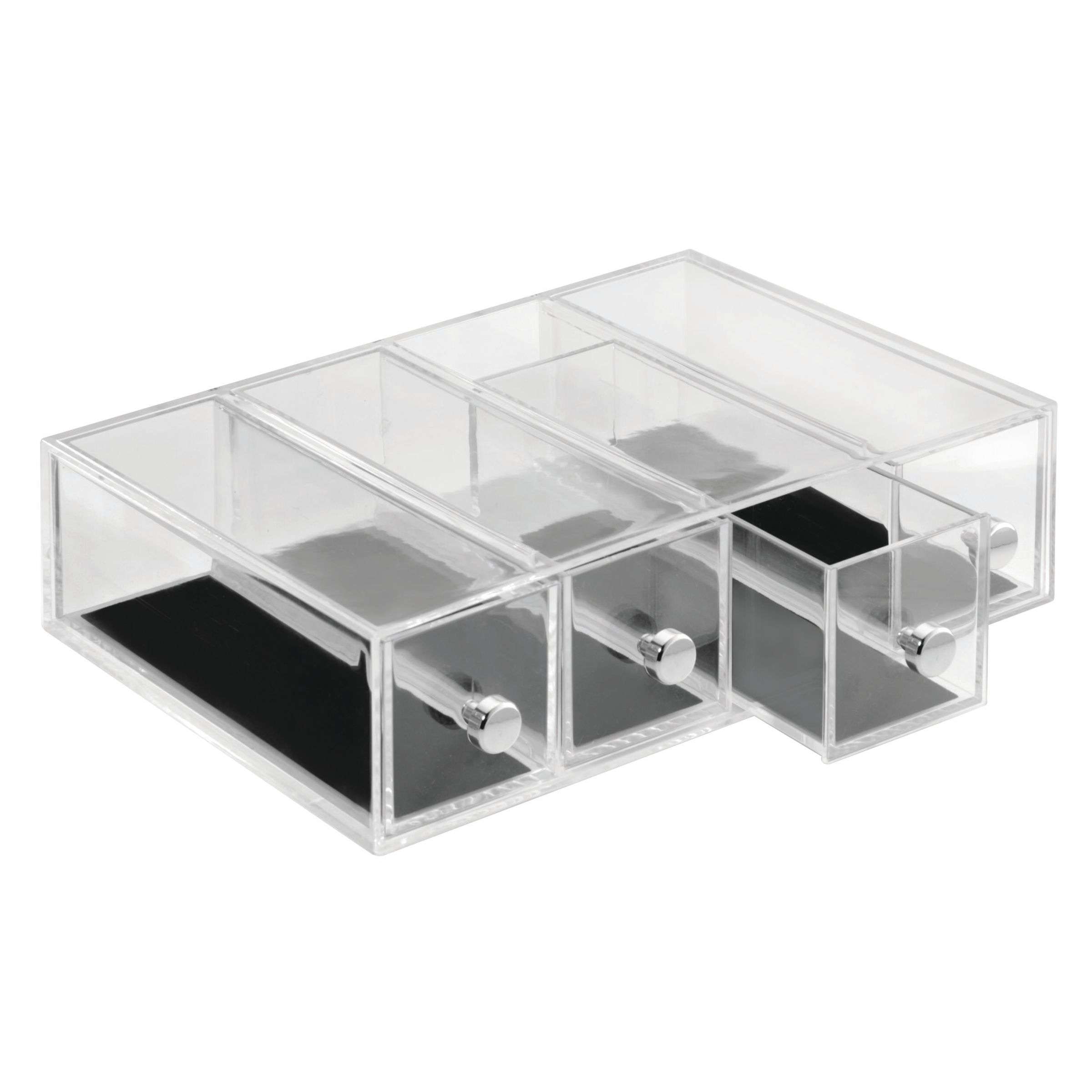 Ladekast, Sieraden Organizer, Small, 4 Lades, 6.6 x 17.7 x 25.2 cm, Transparant, Kunststof - iDesign | Clarity