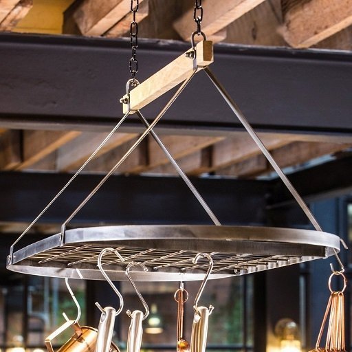 Plafondrek / Pannenrek aan Ketting - Rvs Hout - KitchenCraft