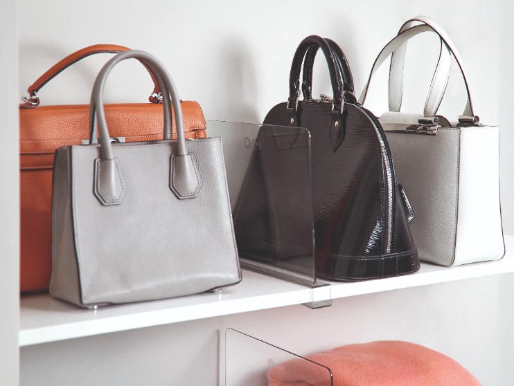 Plankverdeler, 3.2 x 30.2 x 22.9 cm, Kunststof, Transparant - iDesign | The Home Edit