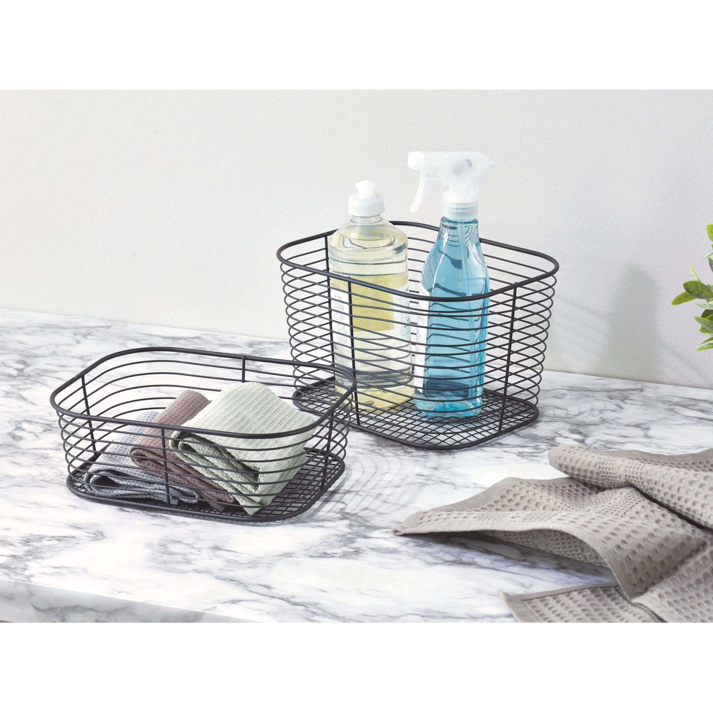 Badkamer Mand, Klein, Zwart, 23.8 x 18.7 x 14.4 cm, RVS - iDesign | Vienna