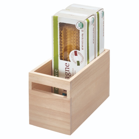 Opbergbox met Handvat, 25.4 x 12.7 x 15.5 cm, Paulownia Hout - iDesign | Eco Wood