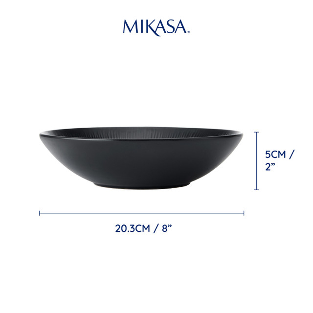 Mikasa Jardin Midnight 20cm Pasta Bowls, Set of Four, Gift Boxed