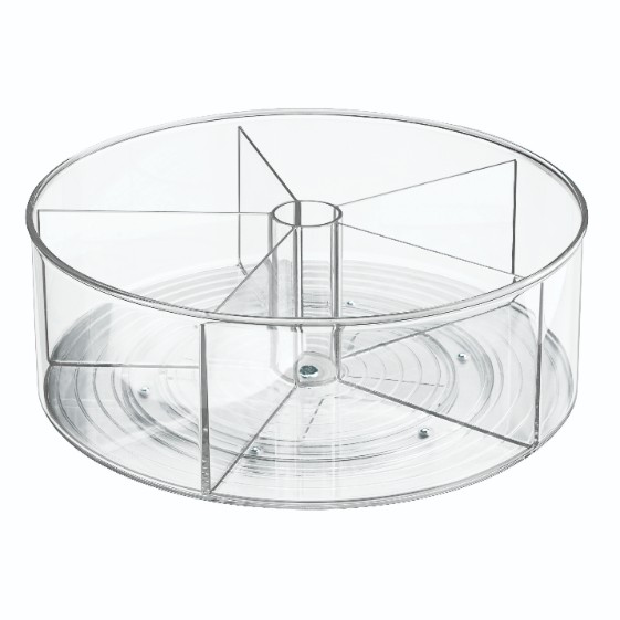 Lazy Susan Draaiplateau, 5 Vakken, 29.2 x 29.2 x 10.7 cm, Kunststof, Transparant - iDesign | Linus