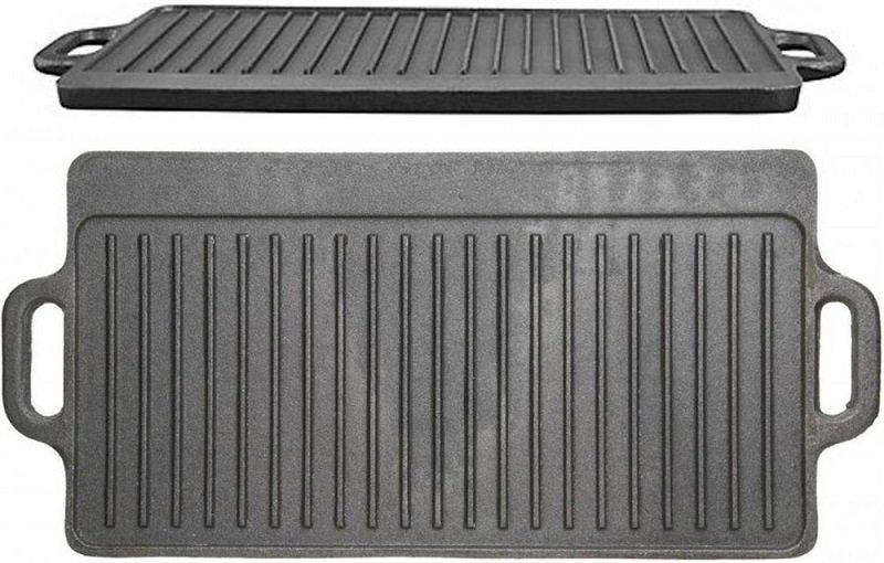 Gietijzeren Grillplaat Dubbelzijdig - 45cm x 23cm - KitchenCraft | Cast Iron