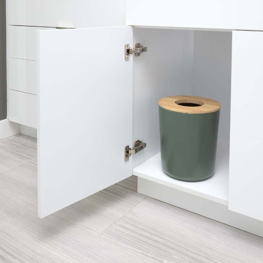 Afvalemmer, Staal/Hout - Mosgroen - iDesign | Eco Vanity