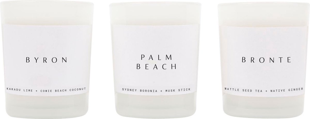 Candles & Fragrance Kaars Byron Palm Beach & Bronte Set van 3 Stuks | Sunnylife