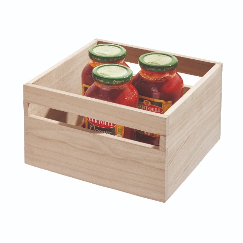 Opbergbox met Handvat, 25.4 x 25.4 x 15.5 cm, Paulownia Hout - iDesign | Eco Wood